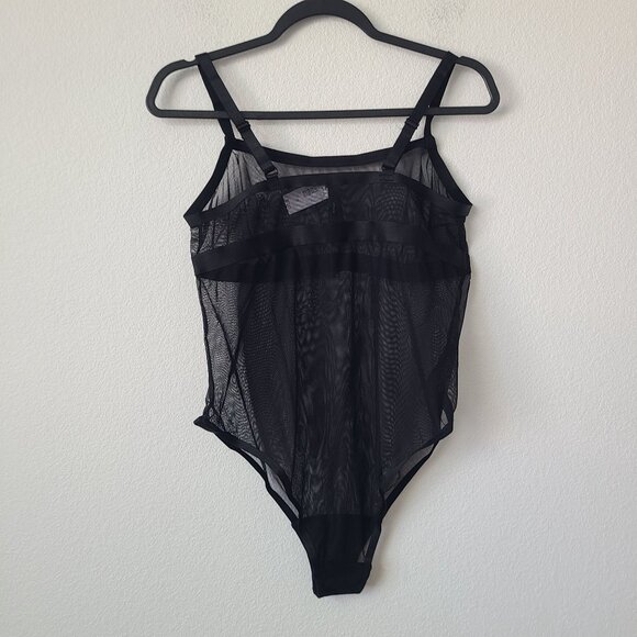 Torrid Diamante Mesh Wire-Free Bodysuit Plus Size 1X Black - Picture 2 of 6